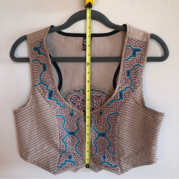NWOT ONANYA Handmade Embroidered Organic Cotton Vest - Picture 6 of 8